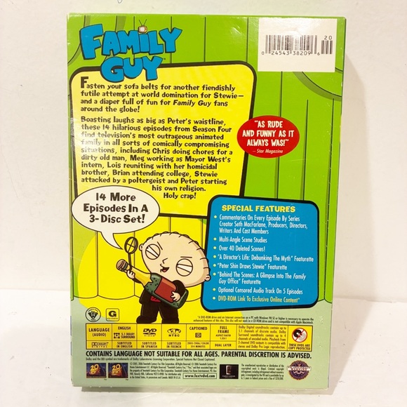 Family Guy Volume 4: Season 4 (DVD) TV Show Box Set 2 Disc Lot - Picture 2 of 3